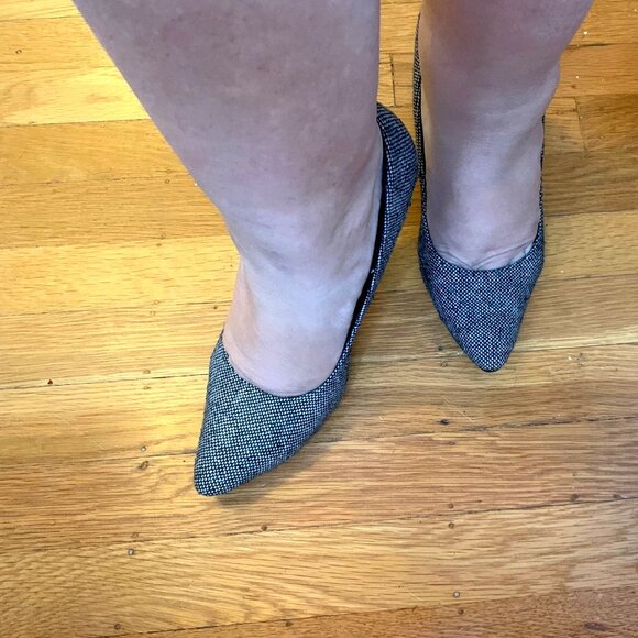 Mossimo Black White Grey Tweed classic Pumps Heels 8.5 Very Comfortable - Picture 2 of 10